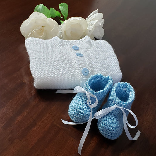 Light Blue Baby Sweater Set