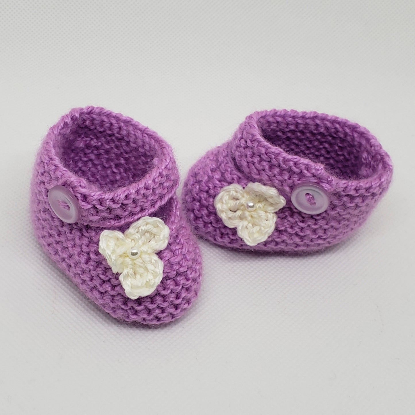 Lilac Baby Booties