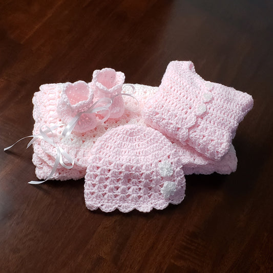 Pink Baby Blanket Set