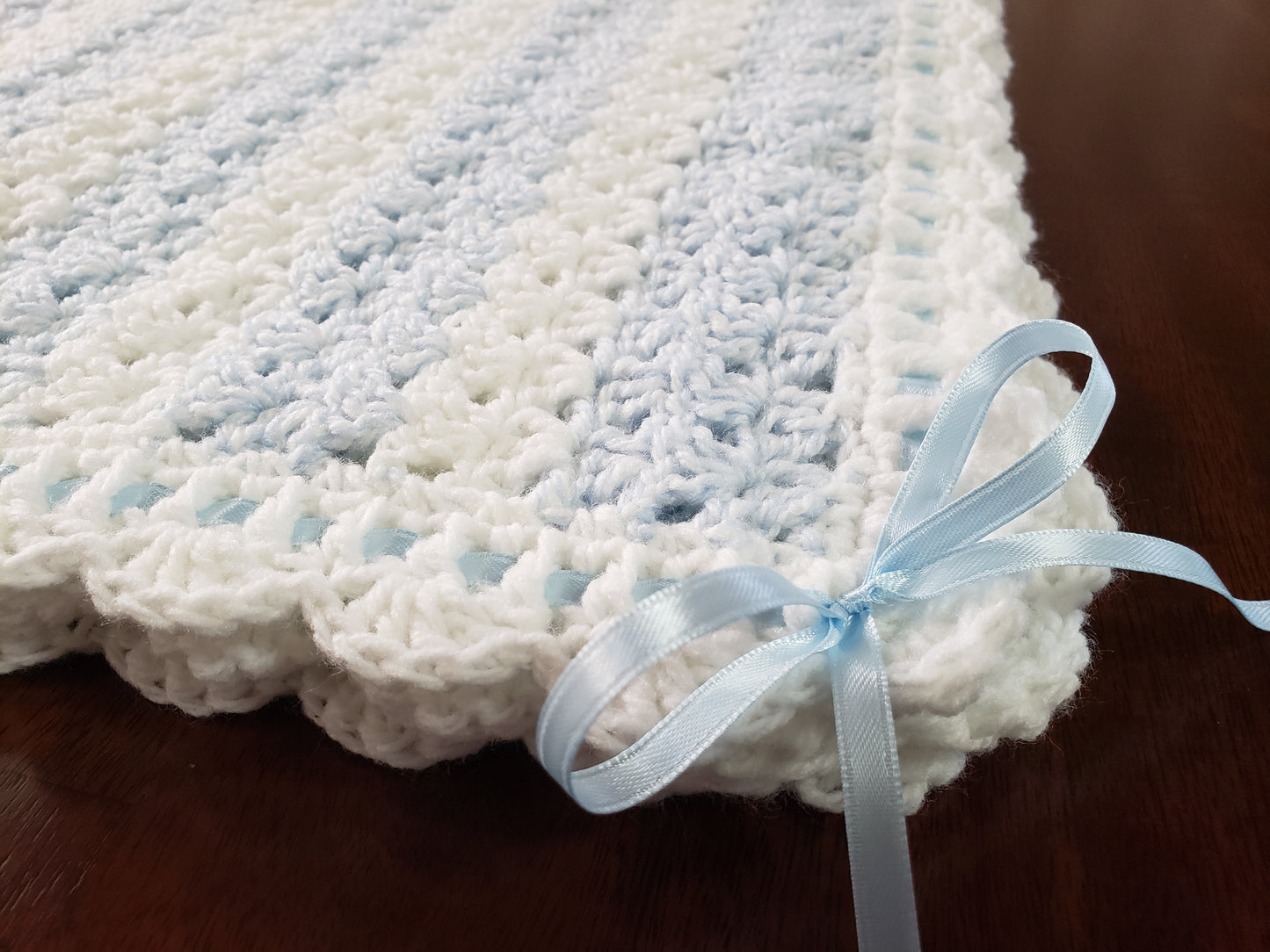 Light Blue & White Baby Blanket Set