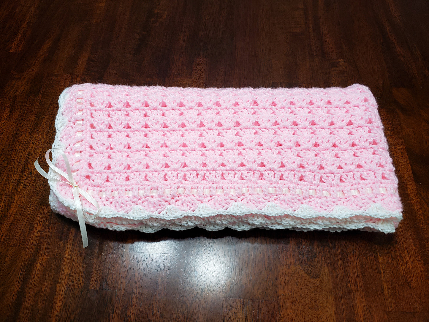 Pink & White Baby Blanket Set