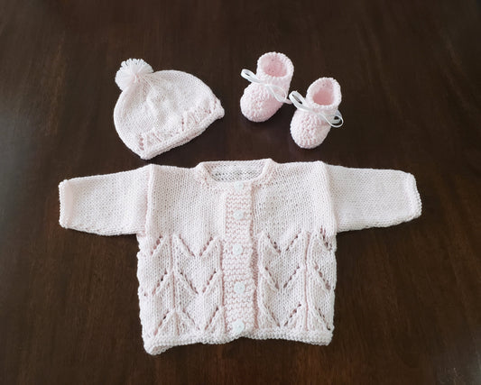 Pink Baby Sweater Set