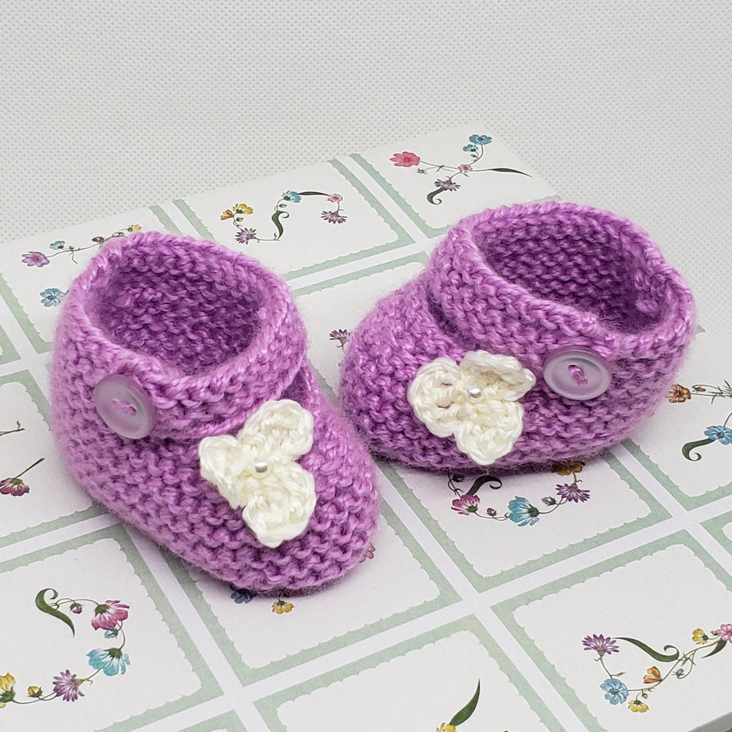 Lilac Baby Booties