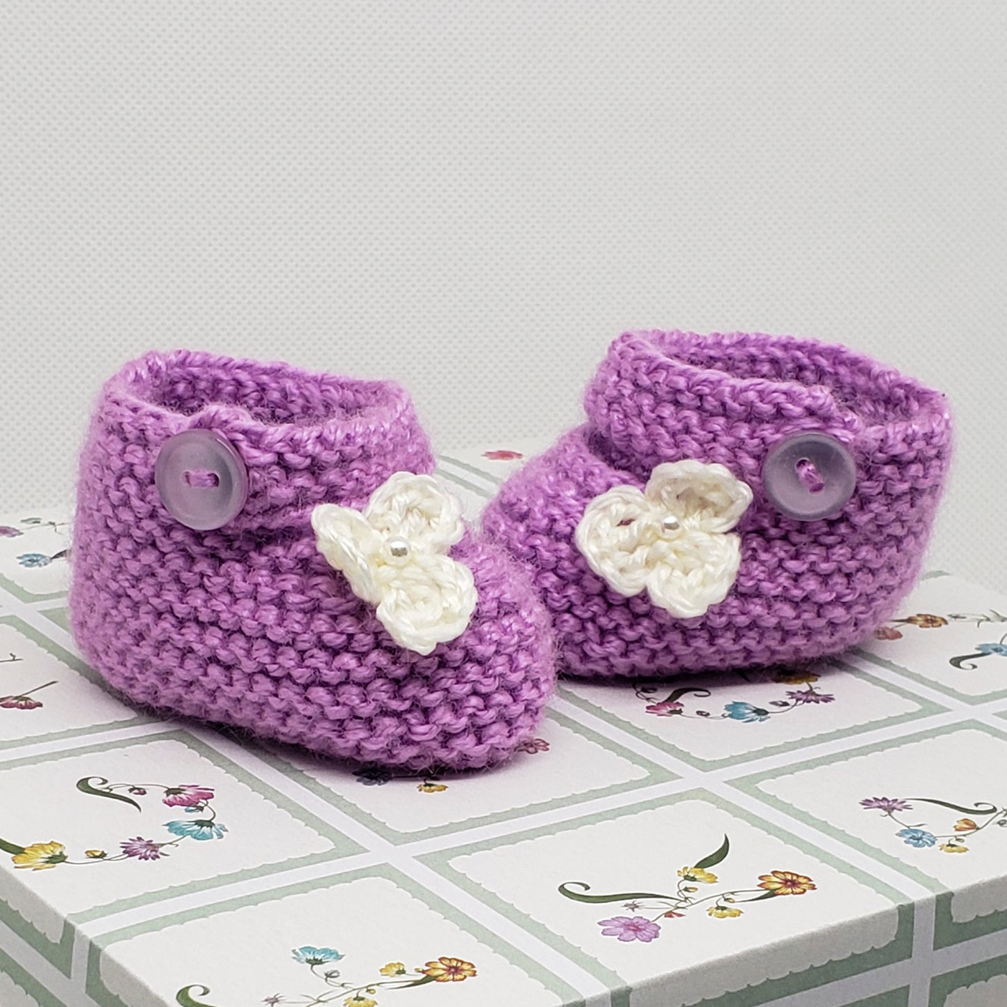 Lilac Baby Booties